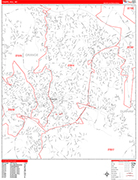 Chapel Hill  Wall Map Red Line Style